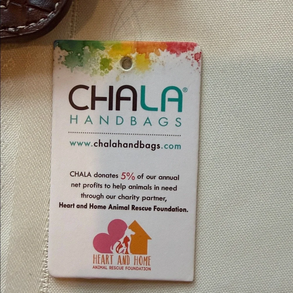 CHALA Vegan Leather Brown Shih Tzu zippered Key Fob / Coin Purse NWT - Picture 7 of 8